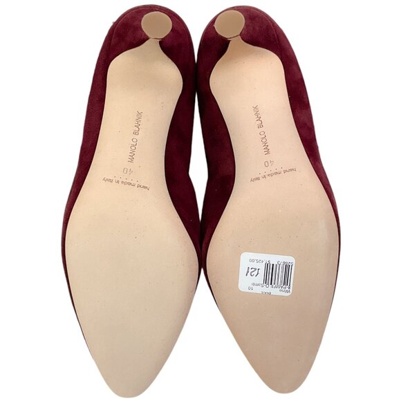 Manolo Blahnik Dark Red Suede Pamfilo 90 Boots - Picture 11 of 12